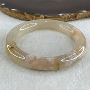 Natural Faint Yellow Flower Agate Bangle 58.92g Internal Diameter 58.8mm 11.8 by 12.3mm (Perfect) - Huangs Jadeite and Jewelry Pte Ltd
