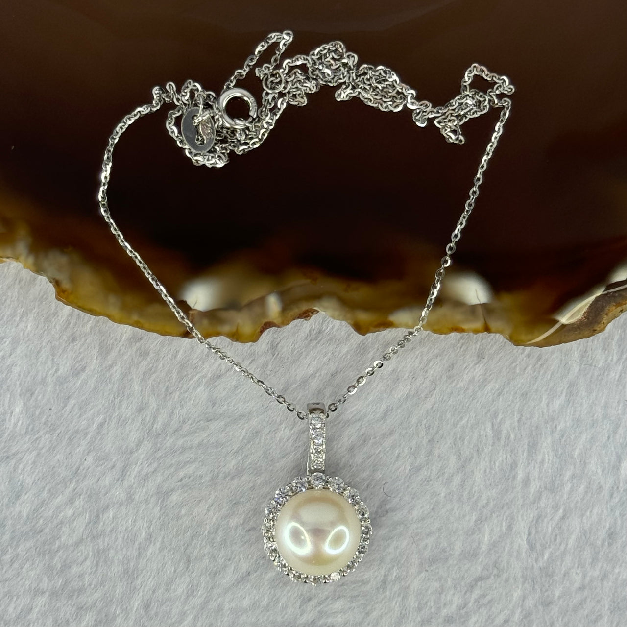 Natural Pearl in S925 Sliver Multi Purpose Pendant Clasp in S925 Silver Necklace 4.52g 10.5mm - Huangs Jadeite and Jewelry Pte Ltd