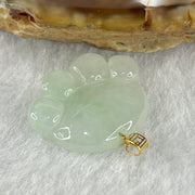 Natural Type A Light Green Jadeite Paw Pendant in 18K Yellow Gold Clasp 2.27g 18.3 by 14.8 by 4.0mm - Huangs Jadeite and Jewelry Pte Ltd