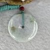 Type A Lavender with Green Piao Hua Jadeite Ping An Kou Donut Pendent 16.38g 35.6 by 5.7mm - Huangs Jadeite and Jewelry Pte Ltd