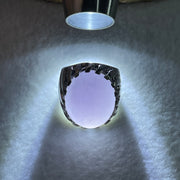 Certified Natural Good Grade Type A Full Lavender Jadeite Ring in S925 Sliver 7.25g 22.5 by 18.5 by 8.5mm US 9.4 HK 21 - Huangs Jadeite and Jewelry Pte Ltd