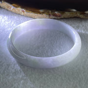 Natural Type A Light Lavender Light Green Jadeite Oval Bangle 30.82g Inner Diameter 54.5mm 11.5 by 6.4mm (Slight External Line) - Huangs Jadeite and Jewelry Pte Ltd