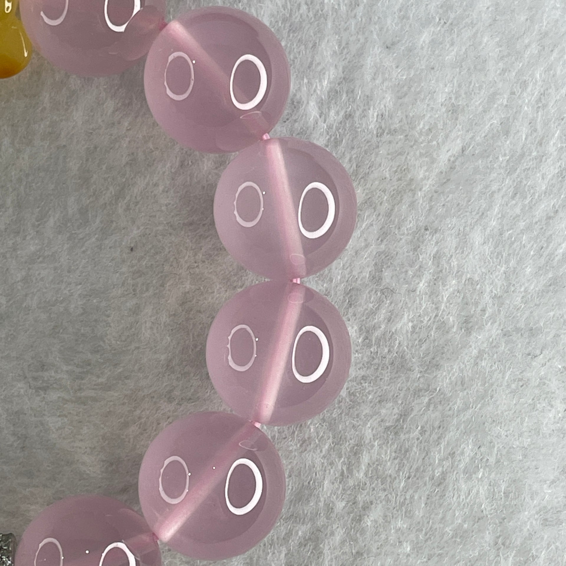 Natural Rose Quartz Beads with Amber Fortune Cat Charm Bracelet 56.85g 16.5cm 24.3 by 17.9 by 16.7mm Cat - 14.2mm 13 Beads - Huangs Jadeite and Jewelry Pte Ltd