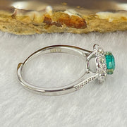 Green Cubic Zirconia in S925 Sliver Ring (Adjustable Size) 2.69g 6.3 by 4.5mm - Huangs Jadeite and Jewelry Pte Ltd