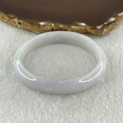 Natural Type A Light Lavender Light Green Jadeite Oval Bangle 30.82g Inner Diameter 54.5mm 11.5 by 6.4mm (Slight External Line) - Huangs Jadeite and Jewelry Pte Ltd