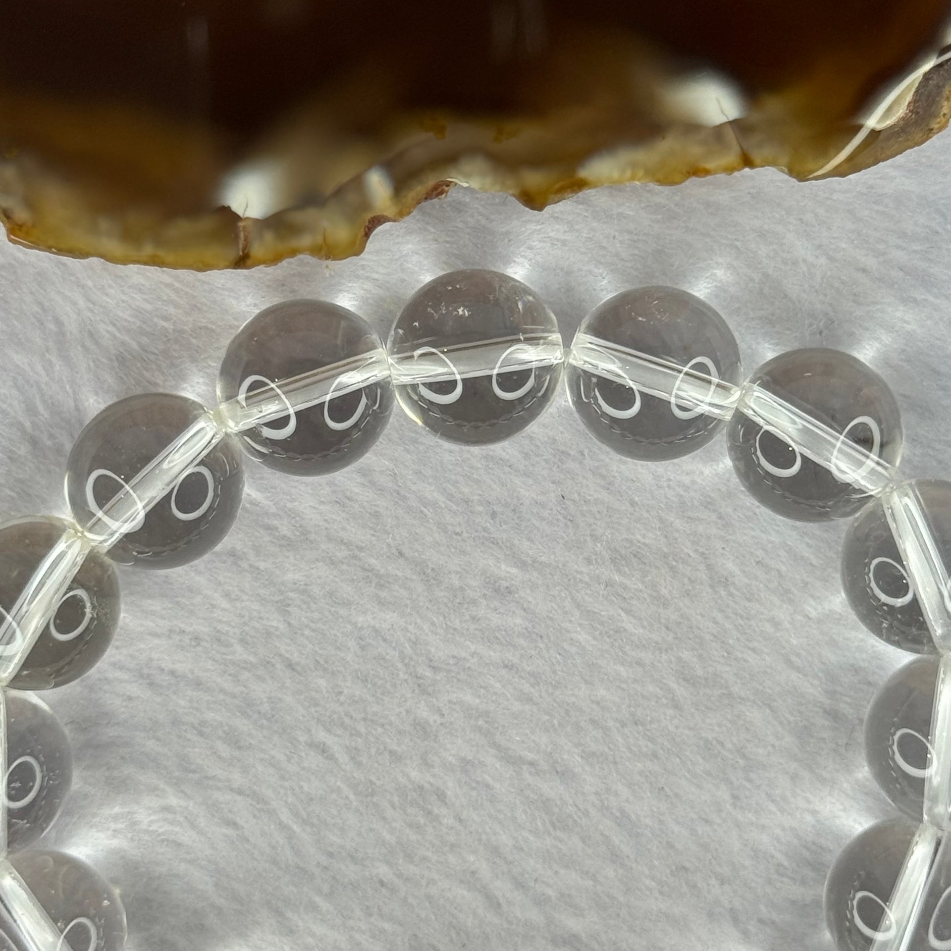 Natural Clear Quartz Beads Bracelet 天然白水晶手链 46.03g 17.5cm 12.9mm 16 Beads - Huangs Jadeite and Jewelry Pte Ltd