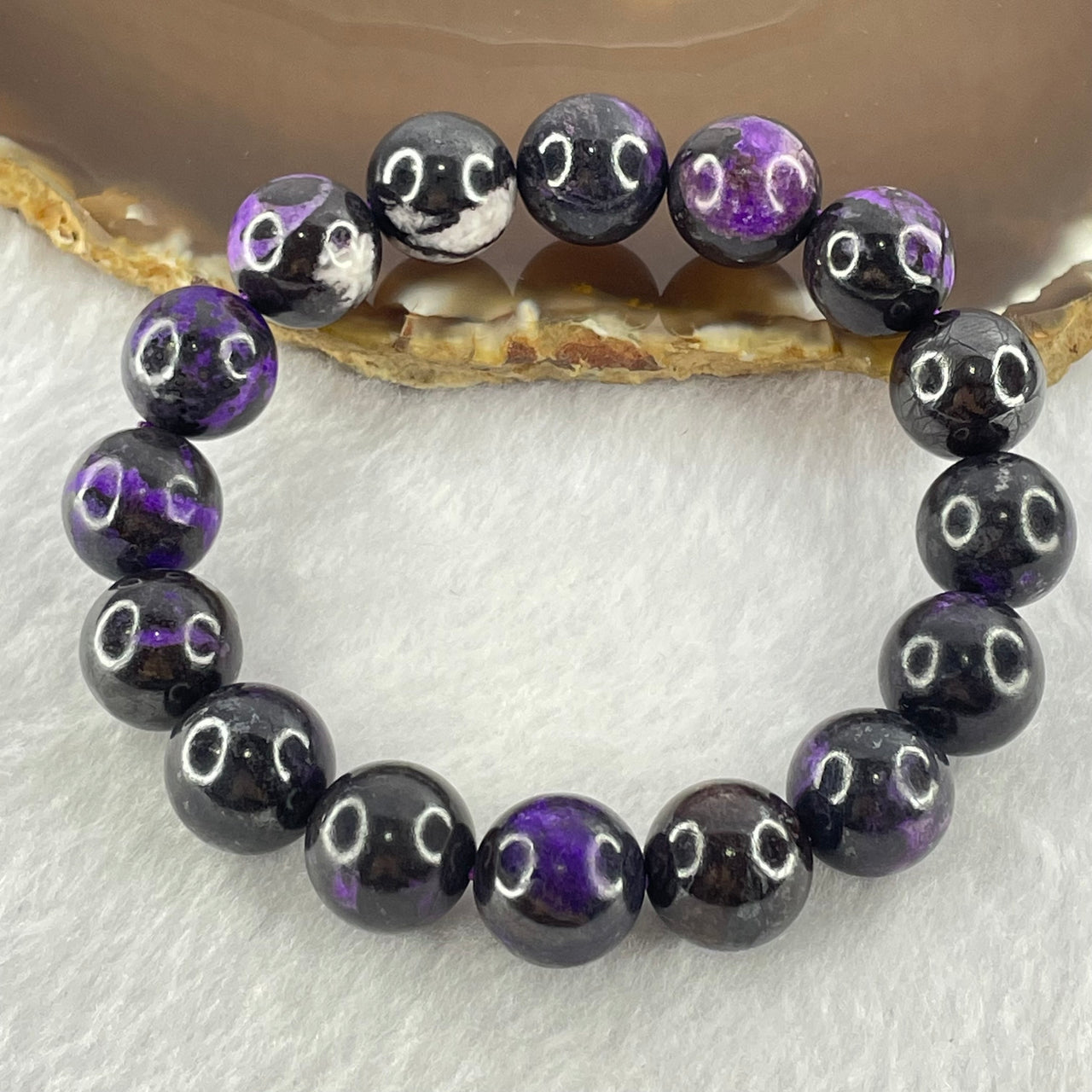 Very Good Grade Natural Sugilite Bracelet 天然苏纪石手链 52.36g 17cm 12.6mm 16 Beads - Huangs Jadeite and Jewelry Pte Ltd