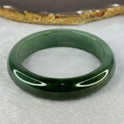 Type A Dark Green and Green Jadeite Bangle Internal Diameter 55.5mm 63.69g 14.1 by 8.5mm (Slight Internal Line) - Huangs Jadeite and Jewelry Pte Ltd