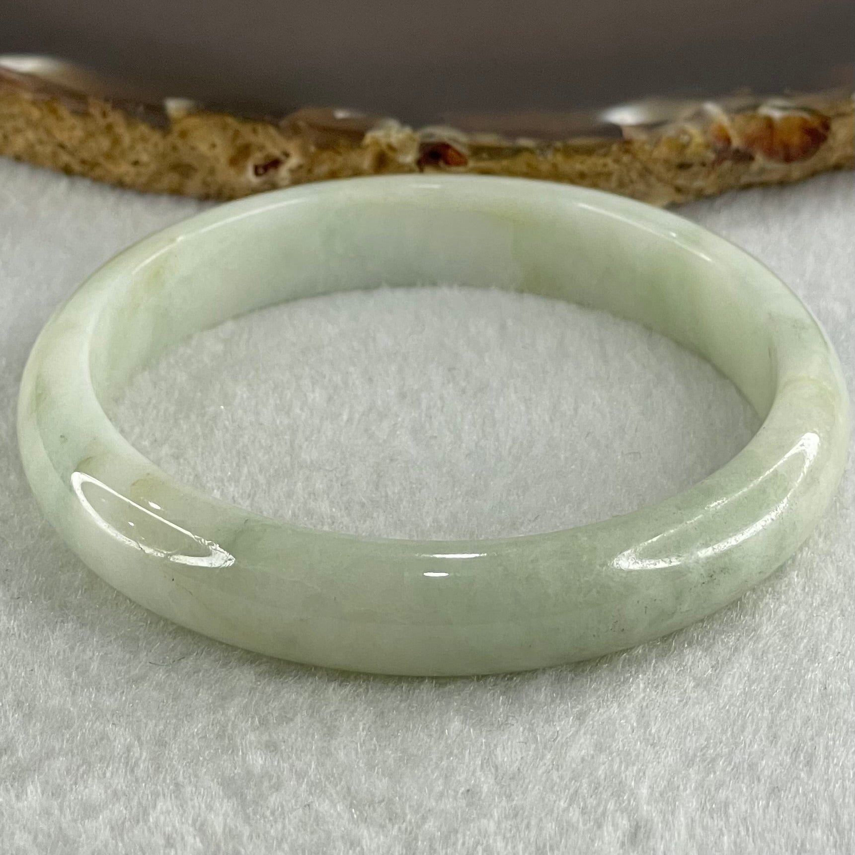 Type A Light Green Lavender Jadeite Bangle 36.61g Internal Diameter 56.5mm 11.0 by 6.4mm (External and Internal Lines) - Huangs Jadeite and Jewelry Pte Ltd