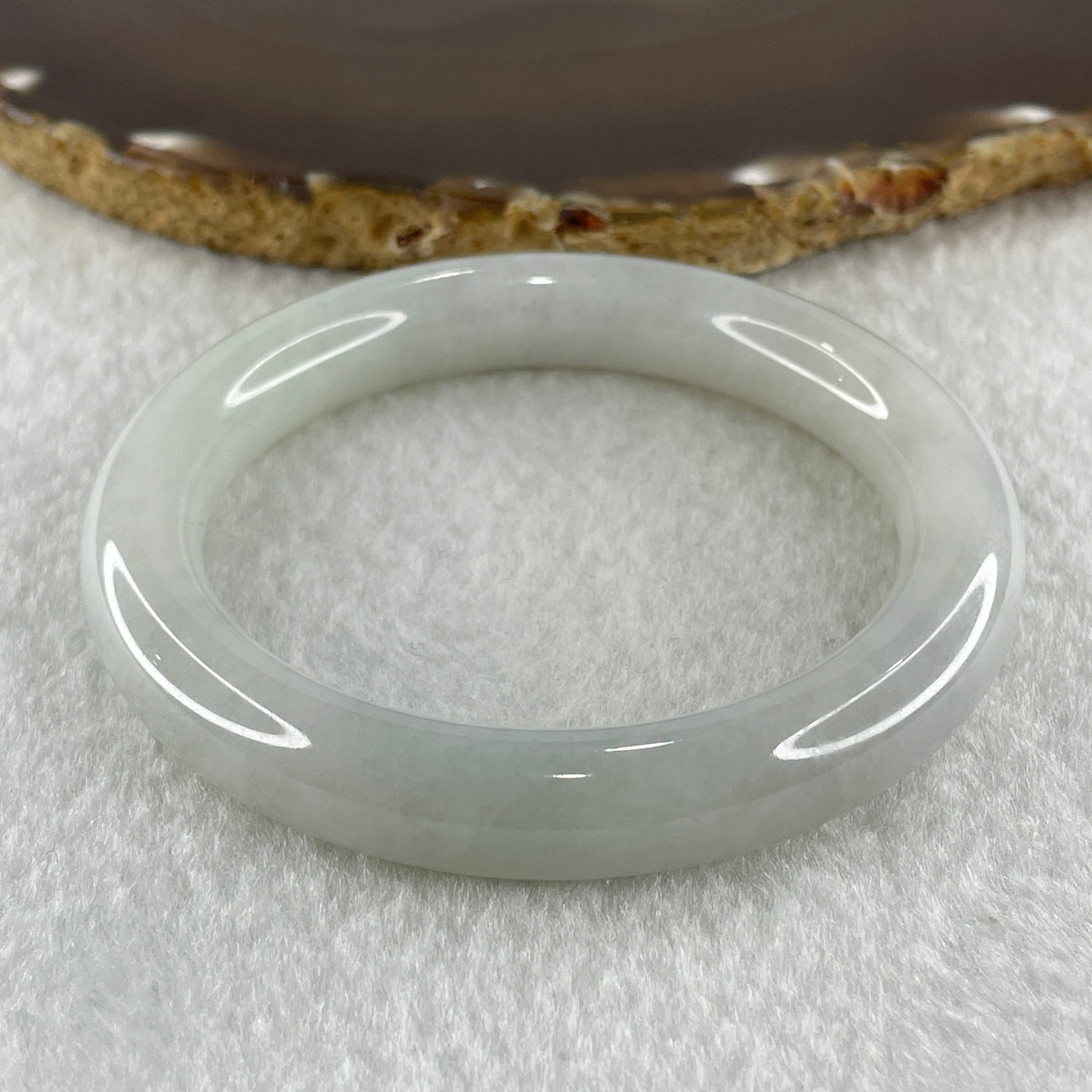 Type A Natural Jelly Faint Green with Faint Lavender Jadeite Bangle 43.03g Internal Diameter 56.8mm 11.0 by 10.1mm (Very Slight Internal Lines) - Huangs Jadeite and Jewelry Pte Ltd