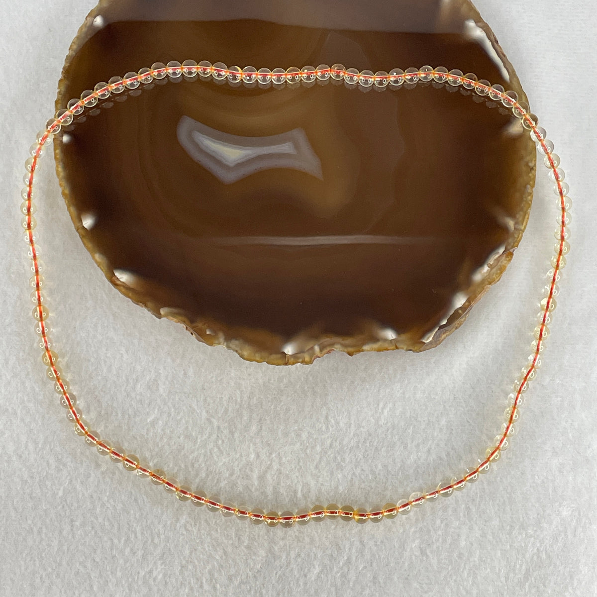 Very Good Grade Natural Yellow Citrine Crystal Beads Necklace | 5.3mm Golden Wealth (20.24g | 52cm Length | 109 Beads)