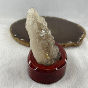 Natural Smoky Quartz Rough Rectangular Shape Display in Wooden Stand 164.95g 76.3 by 55.5 by 86.7mm - Huangs Jadeite and Jewelry Pte Ltd