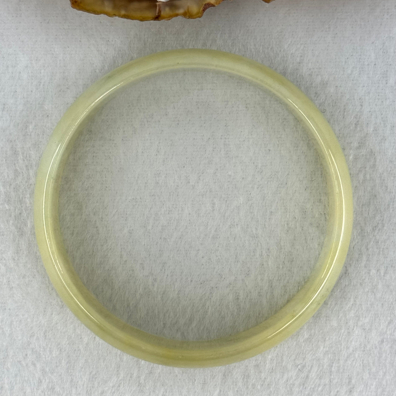 Type A Yellowish Green Jadeite Bangle Internal Diameter 52.8mm 28.01g 14.3 by 4.1mm (Slight Internal Line) - Huangs Jadeite and Jewelry Pte Ltd