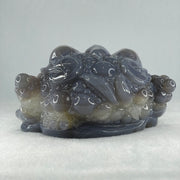 Natural Purpleish Wuji with White Agate with Amethyst 3 Legged Toast Display 1,382.4g 157.0 by 108.0 by 85.0mm - Huangs Jadeite and Jewelry Pte Ltd