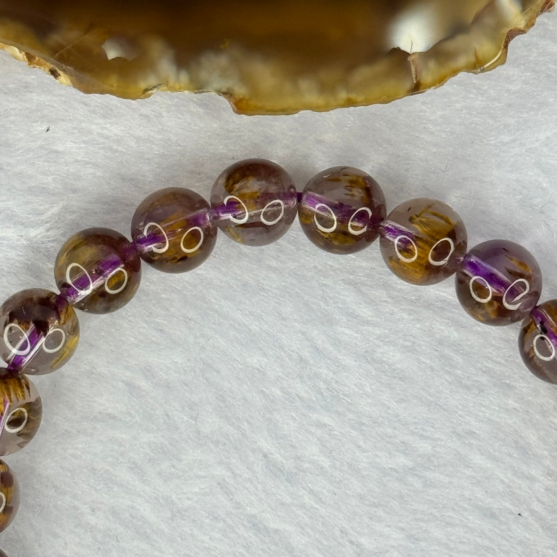 Very Good Grade Natural Auralite 23 Bracelet 天然激光23手链 16.96g 15.5cm 8.1mm 23 Beads - Huangs Jadeite and Jewelry Pte Ltd