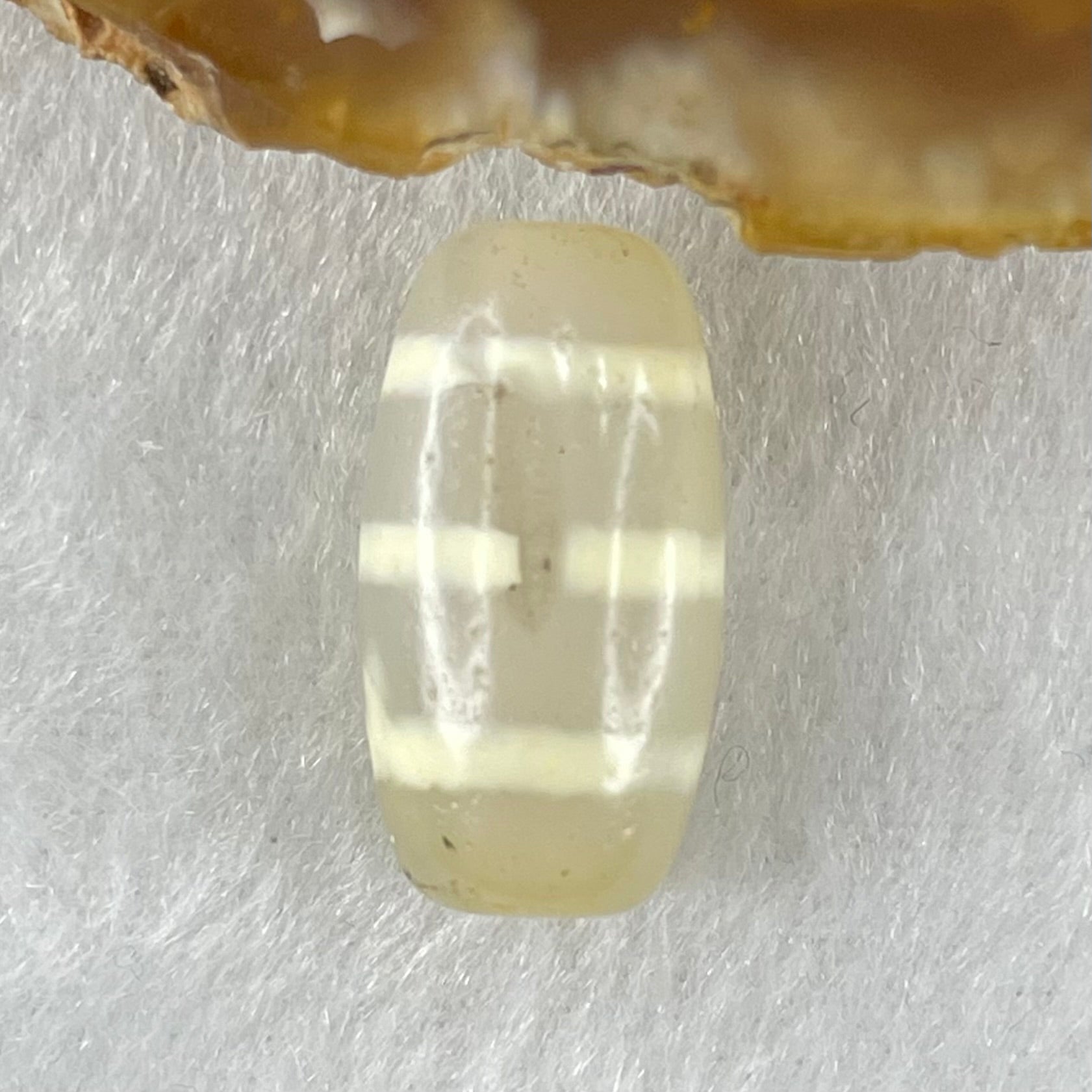 Natural Powerful Tibetan Old Oily Agate 3-Lines Dzi Bead Heavenly Master (Tian Zhu) 三行天诛 3.47g 20.1 by 10.6mm - Huangs Jadeite and Jewelry Pte Ltd
