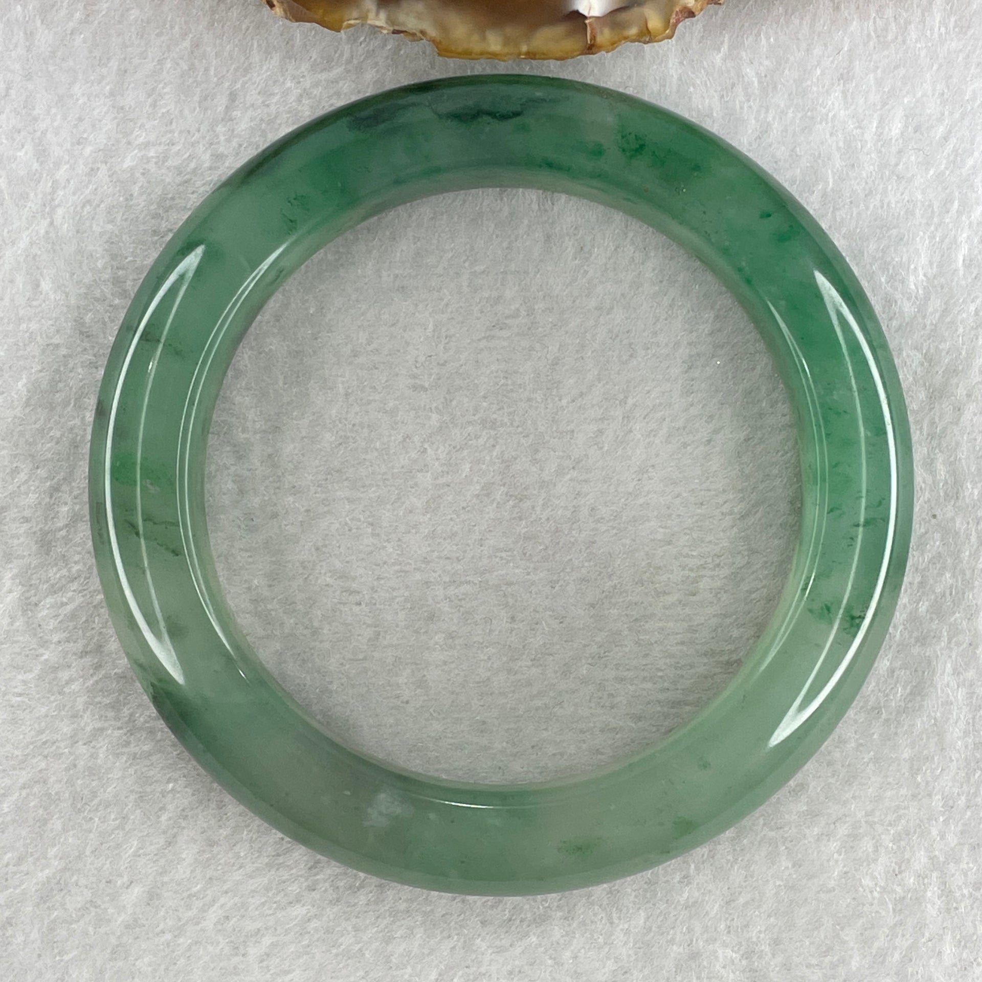Natural Icy Green Flora Agate Bangle 69.36g Internal Diameter 59.4mm 13.2 by 11.3mm (Perfect) - Huangs Jadeite and Jewelry Pte Ltd