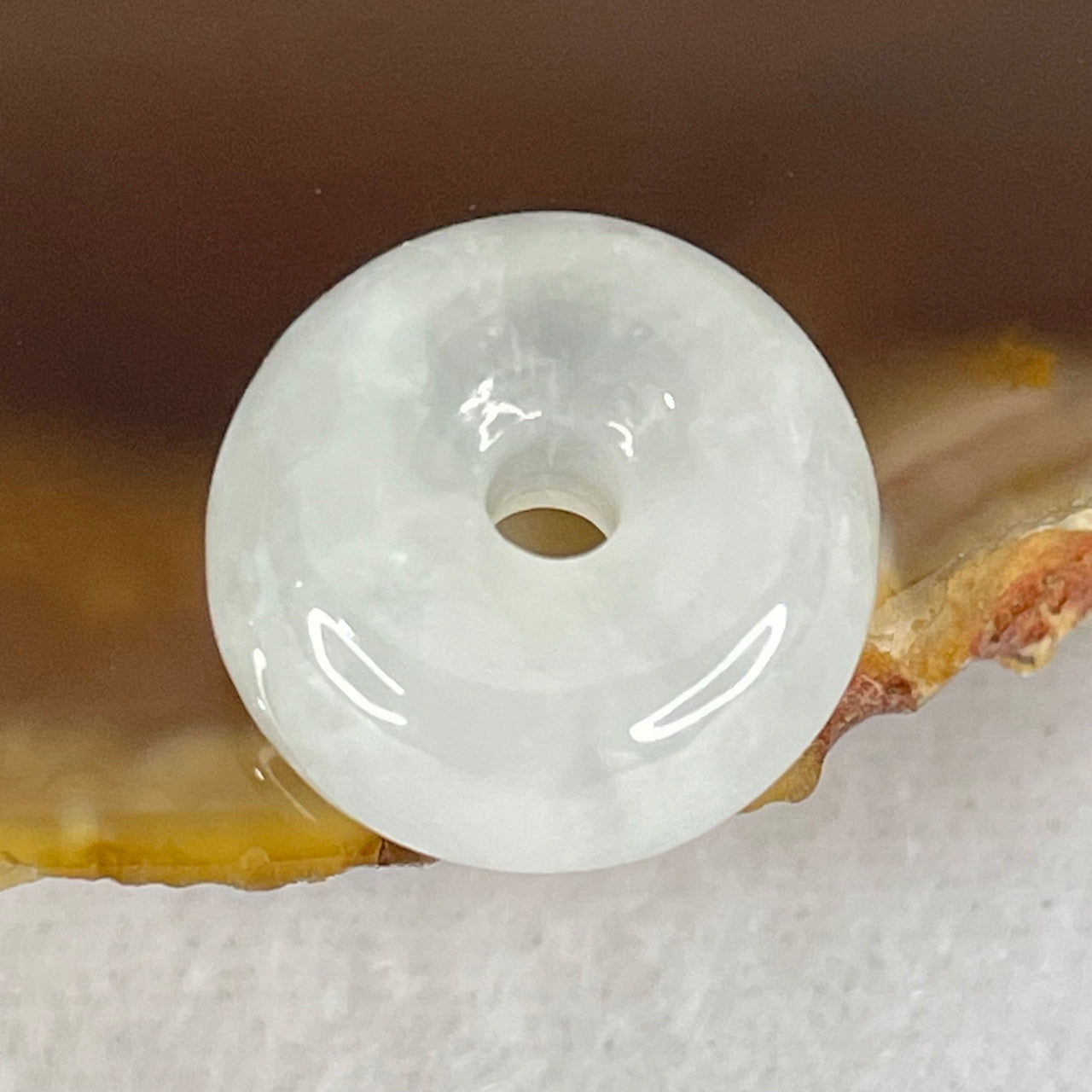 Type A Semi Icy Sky Blue Jadeite Ping An Kou Charm/Pendant 2.56g 13.4 by 7.2mm - Huangs Jadeite and Jewelry Pte Ltd