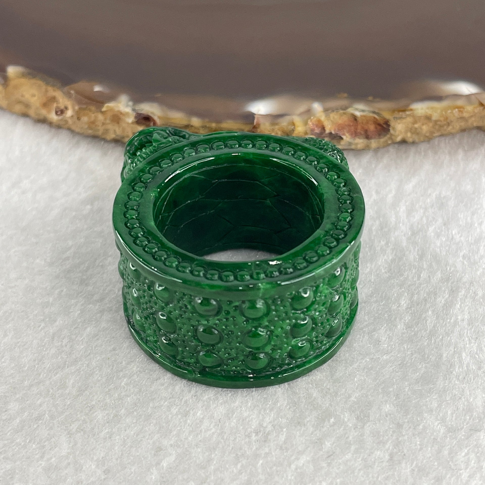 Magnificent Type A Rare Dragon Thumb Ring Jade Jadeite for Authority & Power - Huangs Jadeite and Jewelry Pte Ltd