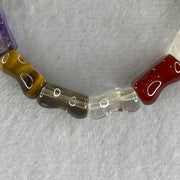 Natural Multi Treasures Mixed Quartz Bamboo Shaped Beads Feng Shui Bracelet 11.19g 16cm 9.4mm 14 Beads - Huangs Jadeite and Jewelry Pte Ltd