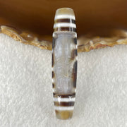 Natural Powerful Tibetan Old Oily Agate 2 Eye with Zha Ji La Mu Female Cai Shen Carvings Dzi Bead Heavenly Master (Tian Zhu) 两眼扎基拉姆女财神天诛 13.65g 57.7 by 13.5mm - Huangs Jadeite and Jewelry Pte Ltd