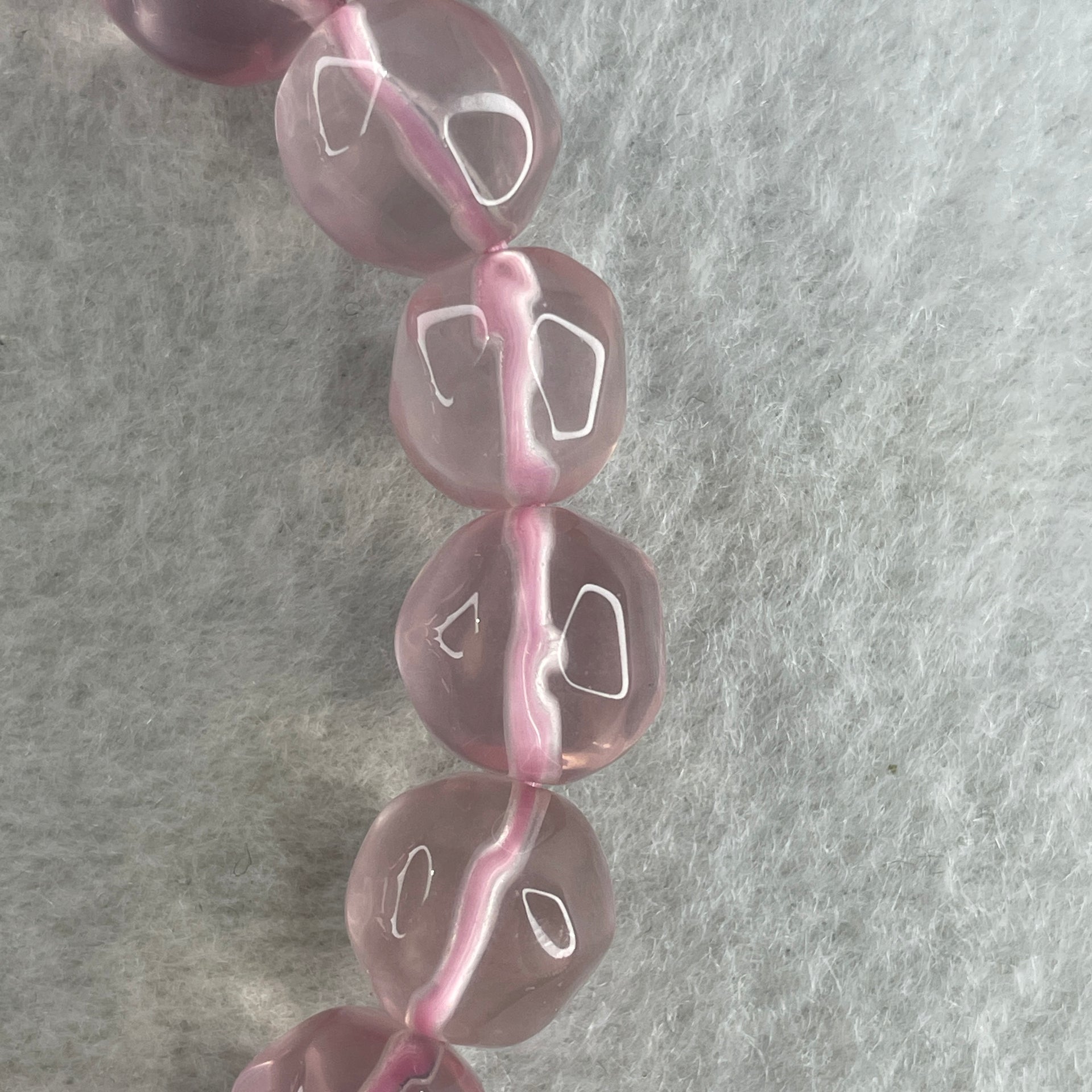 Natural Rose Quartz Beads Bracelet 32.08g 14.5cm 11.4mm 17 Beads - Huangs Jadeite and Jewelry Pte Ltd