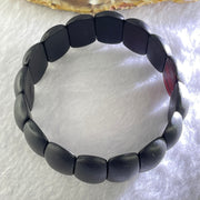 Natural Dark Matt Black Amber Beads Bracelet 天然大黑天翁琥珀手链 22.84g 24.8 by 14.4 by 6.9mm 16pcs - Huangs Jadeite and Jewelry Pte Ltd