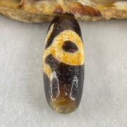 Natural Powerful Tibetan Old Oily Agate Patina Guiren Tairen Human Dzi Bead Totem Amulet Heavenly Master (Tian Zhu) 贵人天诛 4.88g 28.9 by 10.6mm - Huangs Jadeite and Jewelry Pte Ltd