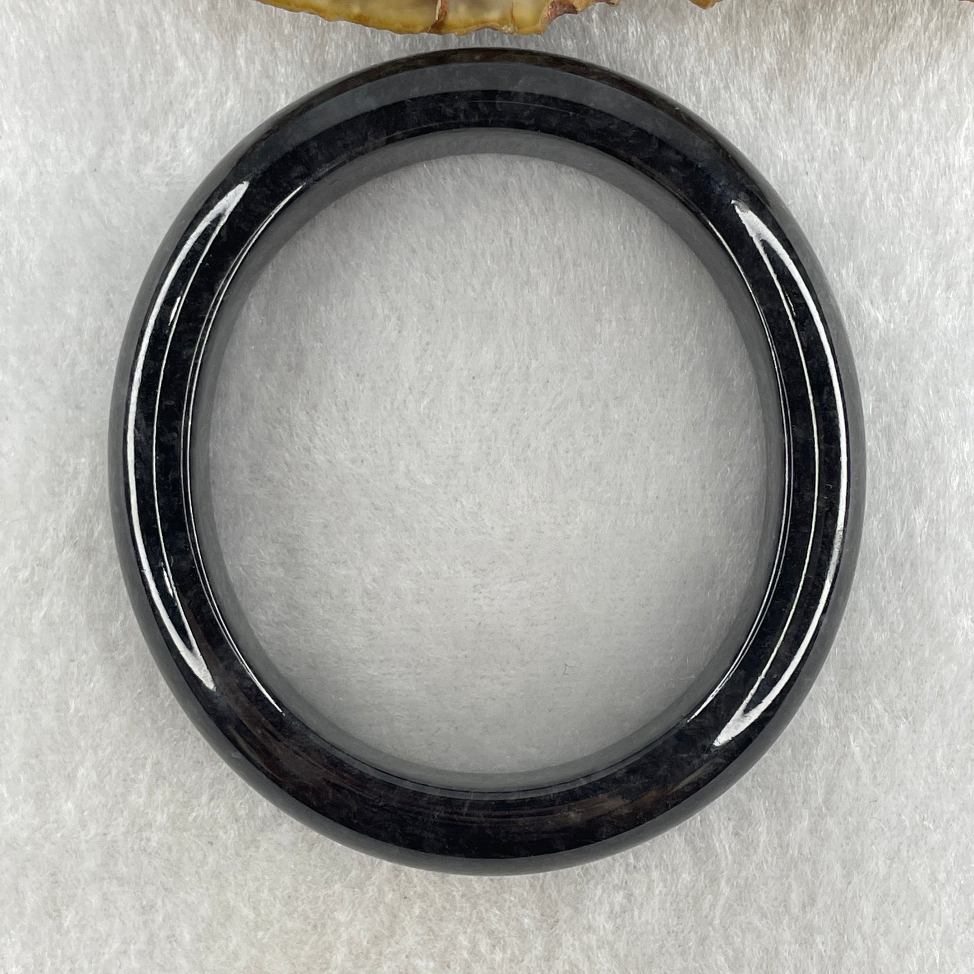 Natural Type A Opaque Wuji Black Jadeite Bangle 47.08g Inner Diameter 50.9mm 12.7 by 7.8mm (No Visible Line) - Huangs Jadeite and Jewelry Pte Ltd