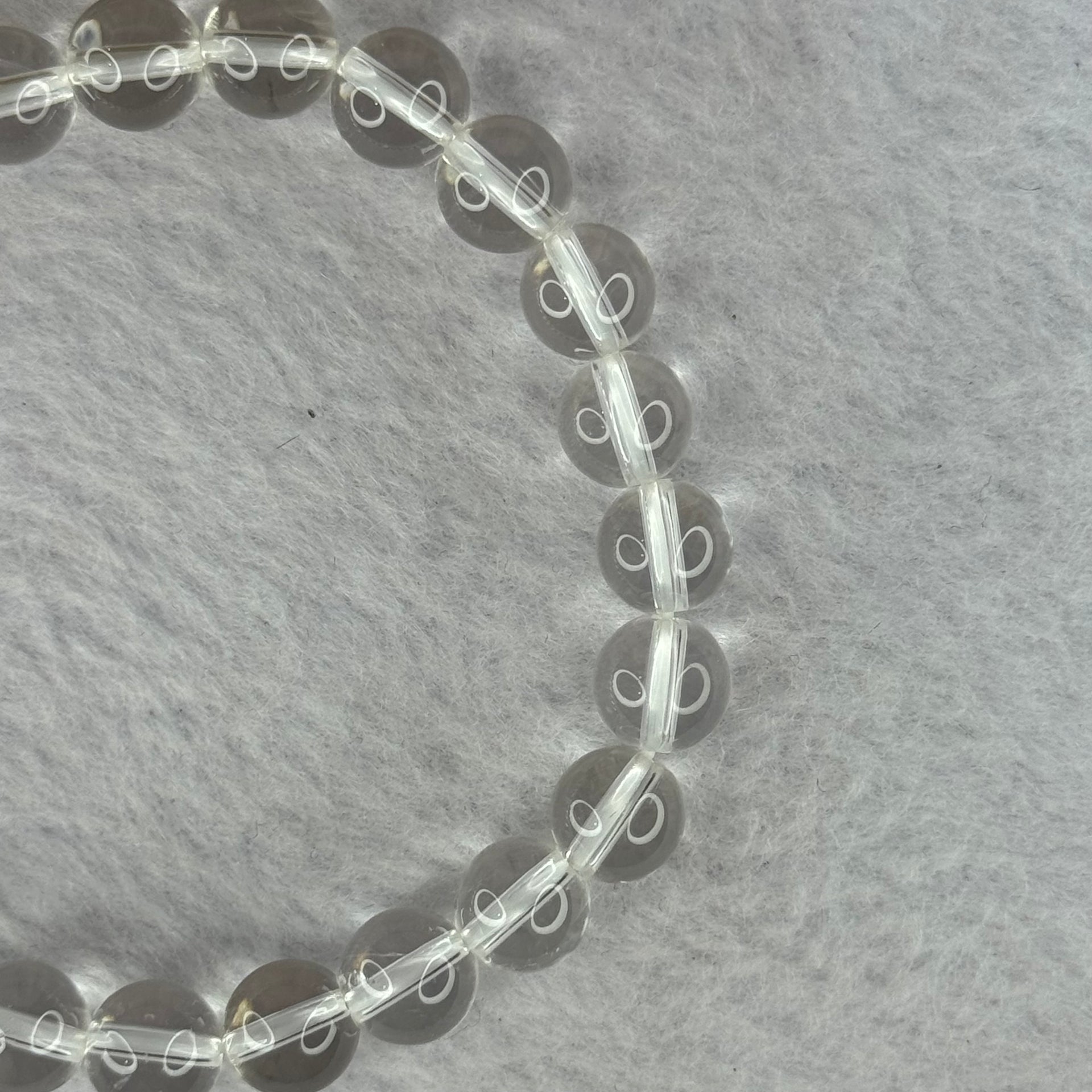 Natural Clear Quartz Bracelet 天然白水晶手链 18.58g 16.5cm 8.4mm 24 Beads - Huangs Jadeite and Jewelry Pte Ltd