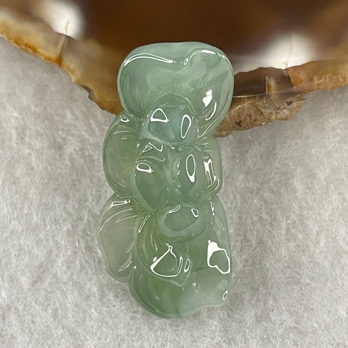 Natural Type A Semi-Icy Green Jadeite Lotus Flower Pendant | Bloom Purity, Renewal & Harmony Talisman (4.96g | 30.9 x 14.8 x 8.0mm) - Huangs Jadeite and Jewelry Pte Ltd