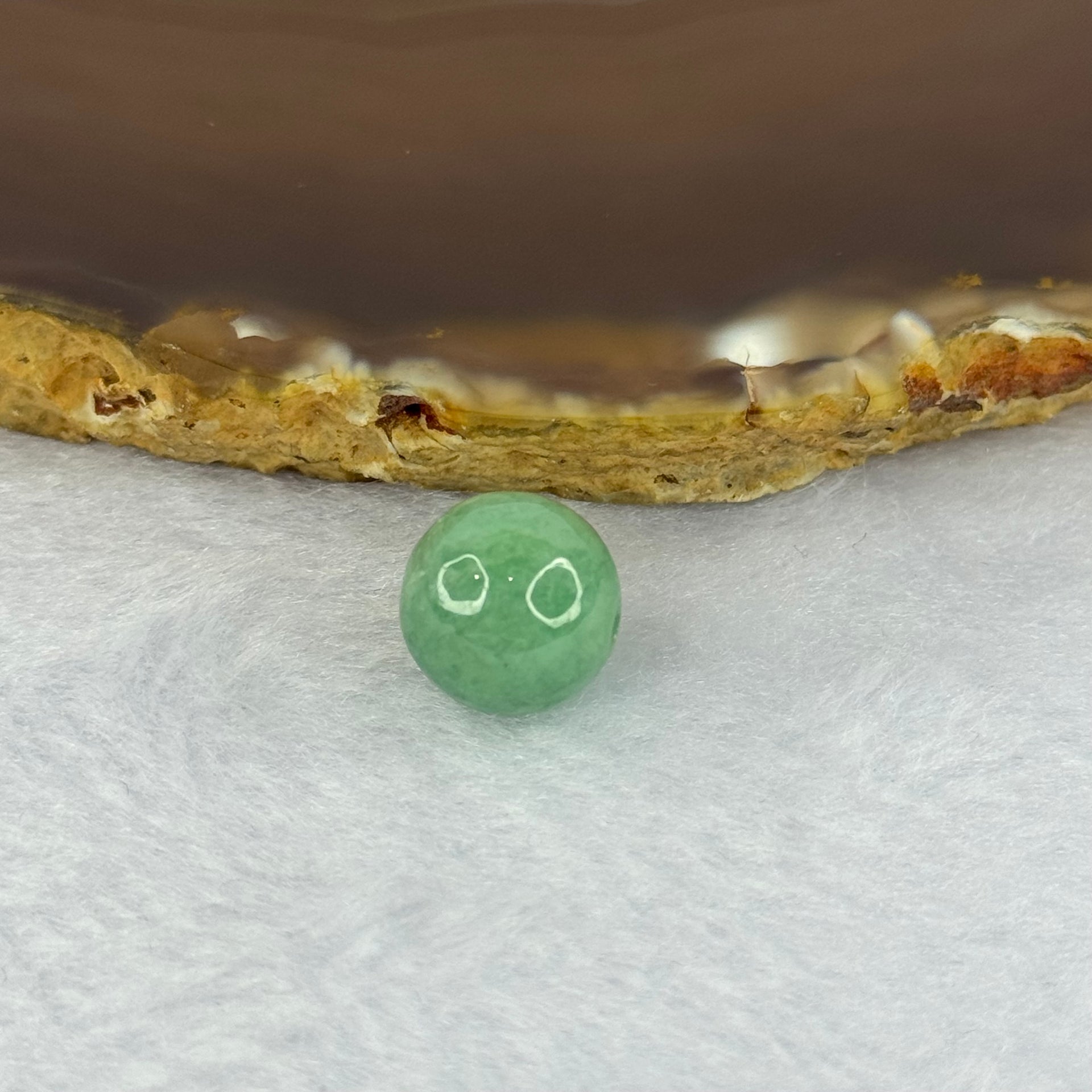 Type A Green Jadeite Bead for Bracelet/Necklace/Earrings/Ring 
2.58g 11.5mm - Huangs Jadeite and Jewelry Pte Ltd