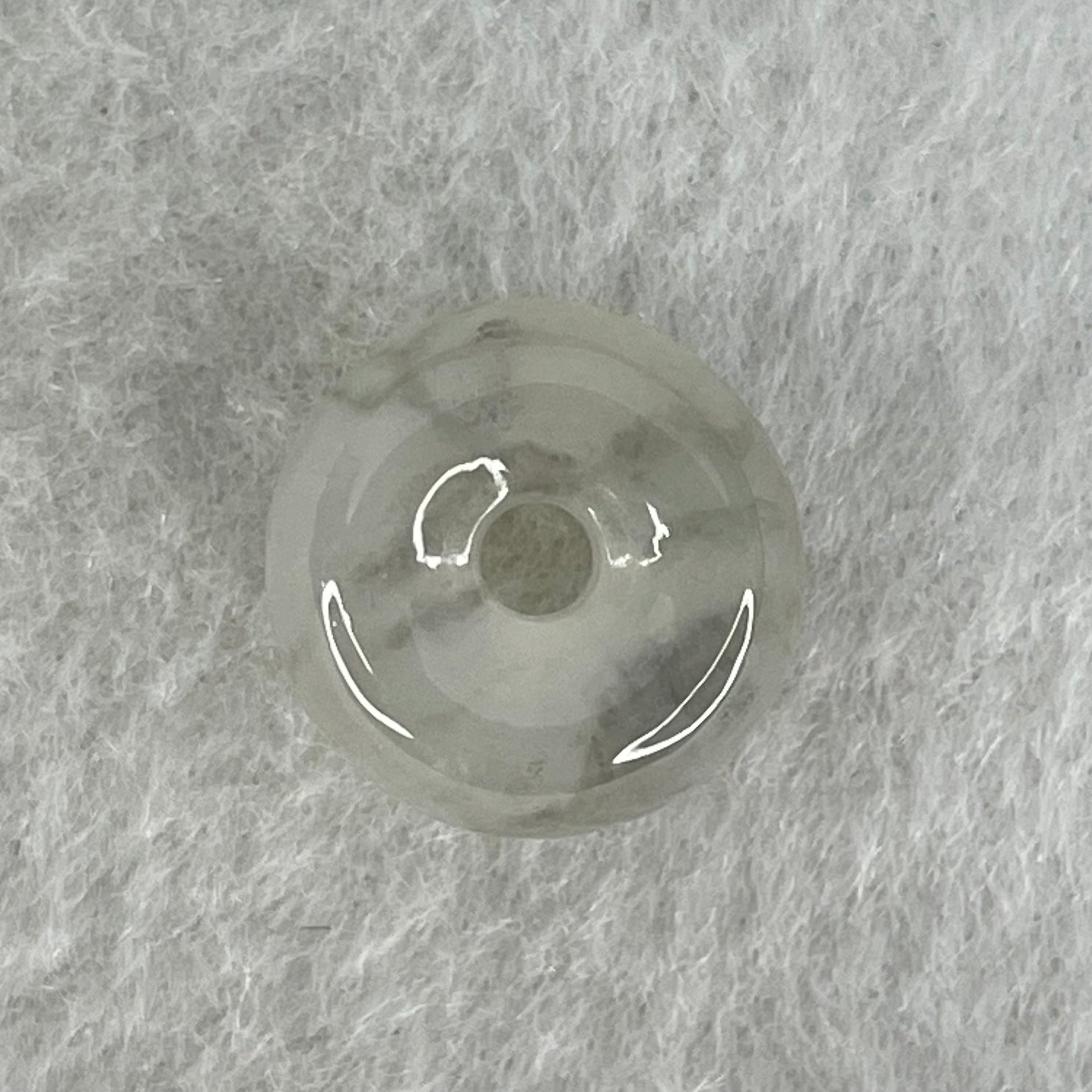 Type A Semi Icy Light Lavender With Wuji Grey Spots Jadeite Ping An Kou Charm/Pendant 2.03g 12.4 by 6.4mm - Huangs Jadeite and Jewelry Pte Ltd