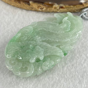 Type A Light Green Lavender with Green Piao Hua Jadeite Double Side Phoenix Pendant 66.18g 72.8 by 39.2 by 13.8mm - Huangs Jadeite and Jewelry Pte Ltd