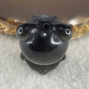 Black Obsidian Labubu Charm Display 15.25g 29.0 by 21.9 by 19.4mm - Huangs Jadeite and Jewelry Pte Ltd