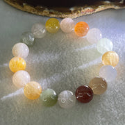 Above Average Grade Natural Muti Colour Rabbit Hair Rutilated Quartz Beads Bracelet 46.75g 18cm 12.7mm 17 Beads - Huangs Jadeite and Jewelry Pte Ltd