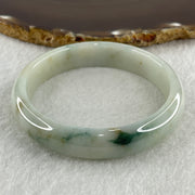 Type A Natural Light Green with Dark Green and Yellow Piao Hua Jadeite Bangle 47.89g Inner Diameter 58.3mm 12.8 by 7.6mm (Very Slight External Line) - Huangs Jadeite and Jewelry Pte Ltd
