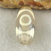 Natural Powerful Tibetan Old Oily Agate 3 Eyes Dzi Bead Heavenly Master (Tian Zhu) 三眼天诛 2.60g 19.9 by 9.6mm - Huangs Jadeite and Jewelry Pte Ltd