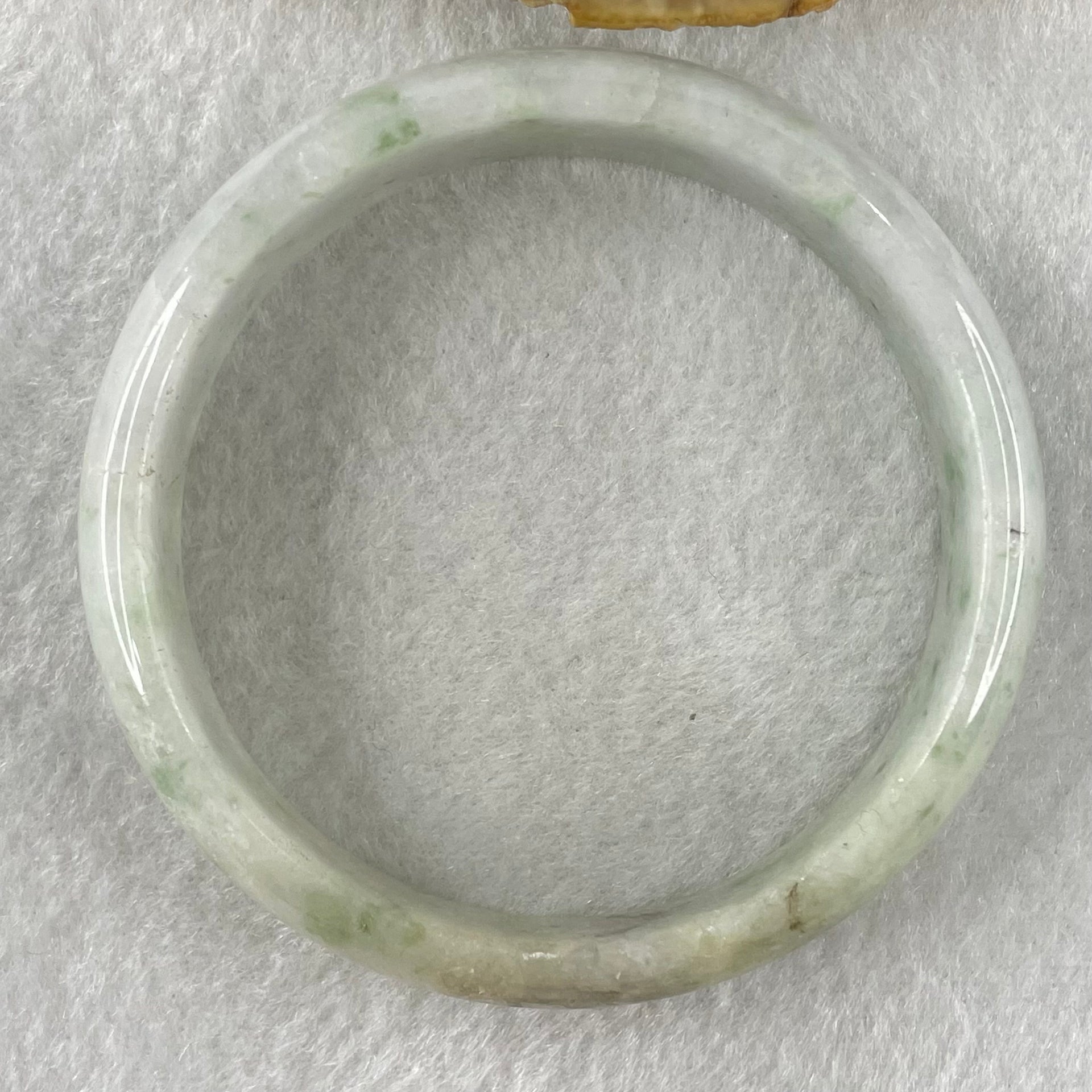 Type A Lavender Green with Green Piao Hua Jadeite Bangle 37.52g Internal Diameter 55.1mm 14.5 by 6.1mm (External Lines with Internal Lines) - Huangs Jadeite and Jewelry Pte Ltd