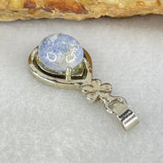 Good Grade Rare Natural Blue Dumortierite Rutilated Quartz in S925 Pendant 2.56g 10.5 by 8.8 by 5.5mm - Huangs Jadeite and Jewelry Pte Ltd