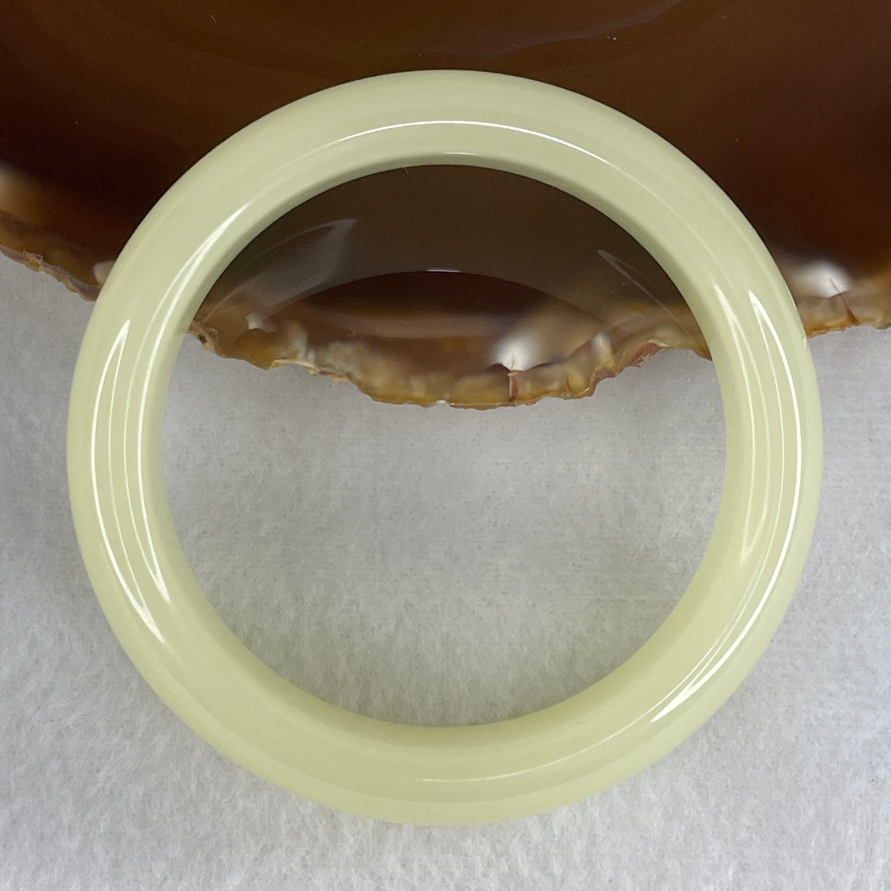 Natural Light Green Serpentine Bangle | Full-Eternity Armlet & Cellular Healing Shield (57.65g 16.2 by 8.4mm | 56.0mm Inner Diameter | Perfect)