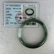 Type A Green and Faint Lavender Jadeite Bangle Internal Diameter 54.5mm 46.25g 11.2 by 8.0mm (Slight Internal Line) - Huangs Jadeite and Jewelry Pte Ltd