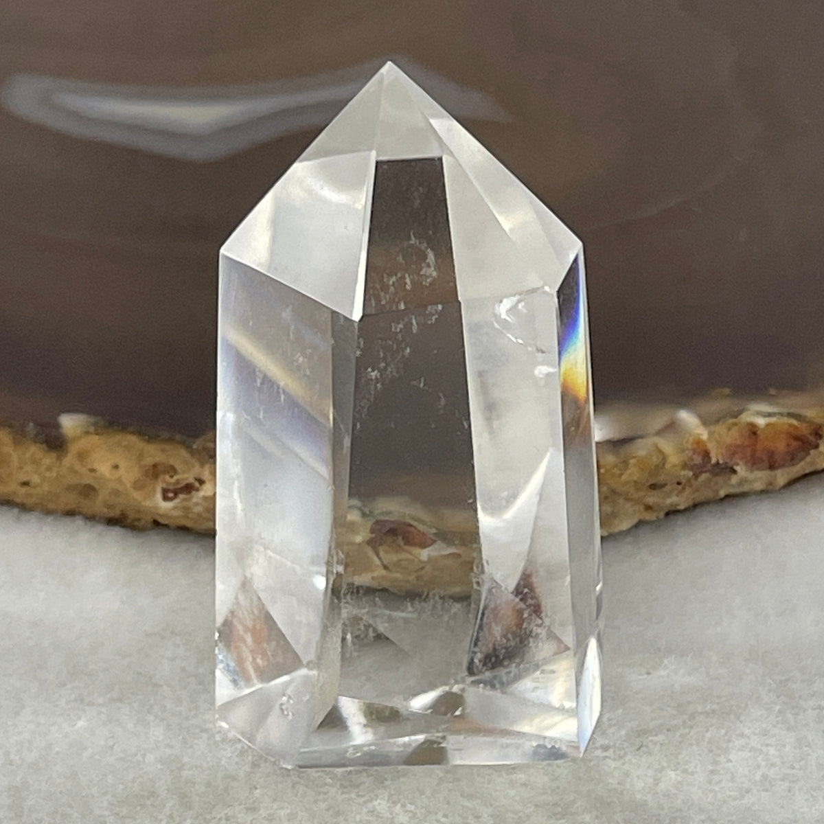 Good Grade Natural Clear Quartz Tower Display | (54.20g | 53.8 x 28.4 x 24.7mm | Healing Catalyst, "King of Crystals" Energy Focus & Space Purifier Tower, Feng Shui Energy Generator Catalyst)