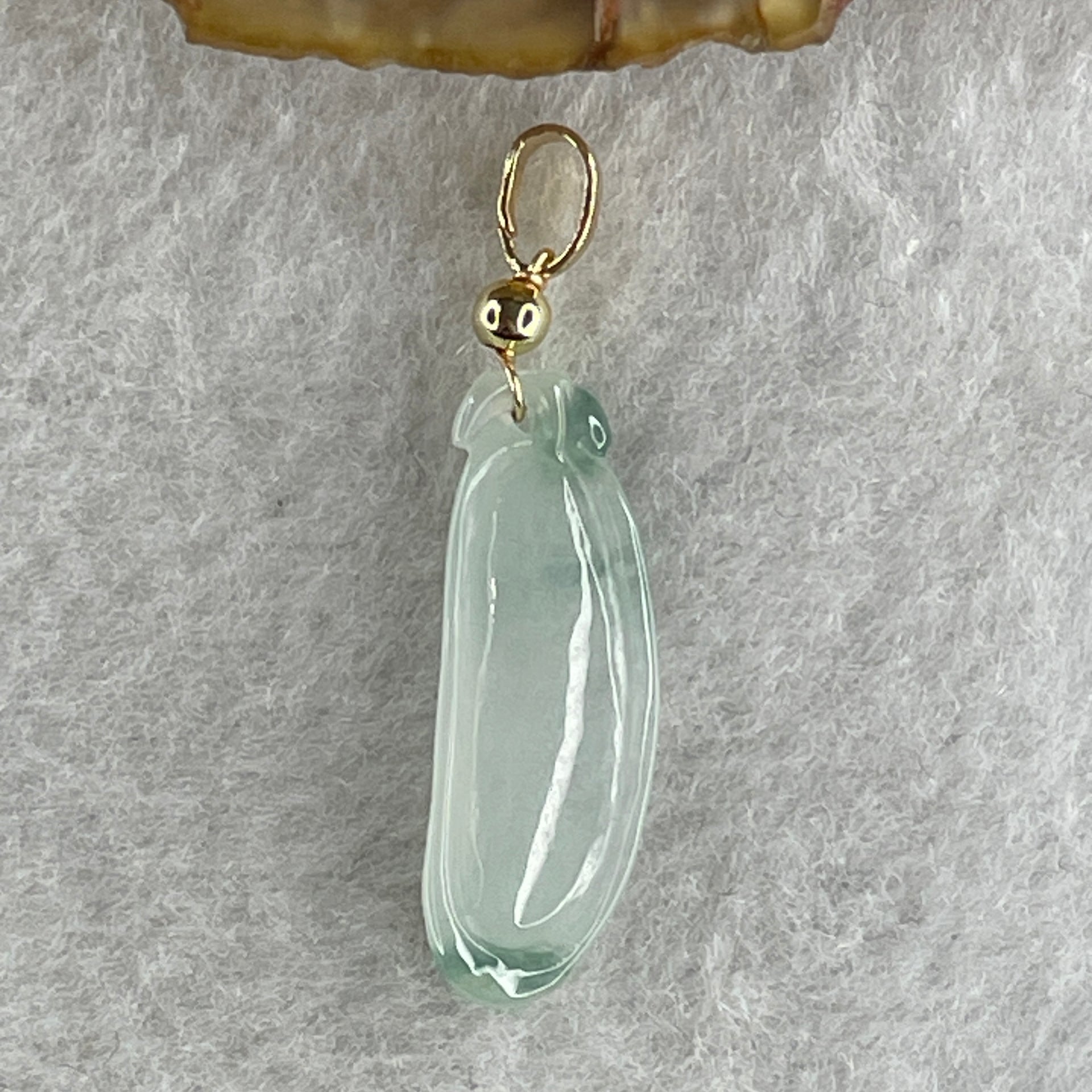 Type A Semi Icy Faint Lavender with Green Patches Jadeite Ruyi Pendant 1.49g 24.2 by 8.5 by 3.5mm - Huangs Jadeite and Jewelry Pte Ltd