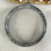 Type A Grey Black Wuji Jadeite Bangle 45.76g Inner Diameter 58.2mm 15.0 by 4.8mm (Internal Lines) - Huangs Jadeite and Jewelry Pte Ltd