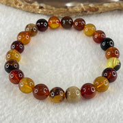 Natural Muti Color Amber Beads Bracelet 7.90g 16cm 8.8mm 22 Beads - Huangs Jadeite and Jewelry Pte Ltd