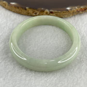 Natural Type A Light Apple Green Jadeite Oval Bangle 32.89g Inner Diameter 55.1mm Thickness 9.9 by 6.8mm (Close to Perfect) - Huangs Jadeite and Jewelry Pte Ltd