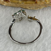 Natural Type A Icy Blueish Green Jadeite Hulu Calabash Silver Ring 1.95g 8.0 by 6.0 by 3.0mm US5.5 HK12 - Huangs Jadeite and Jewelry Pte Ltd