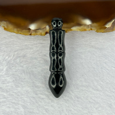 Natural Dark Green Nephrite Calligraphy Brush Pendent for Academic Success 和田玉毛笔牌 8.82g 46.9 by 10.9mm - Huangs Jadeite and Jewelry Pte Ltd