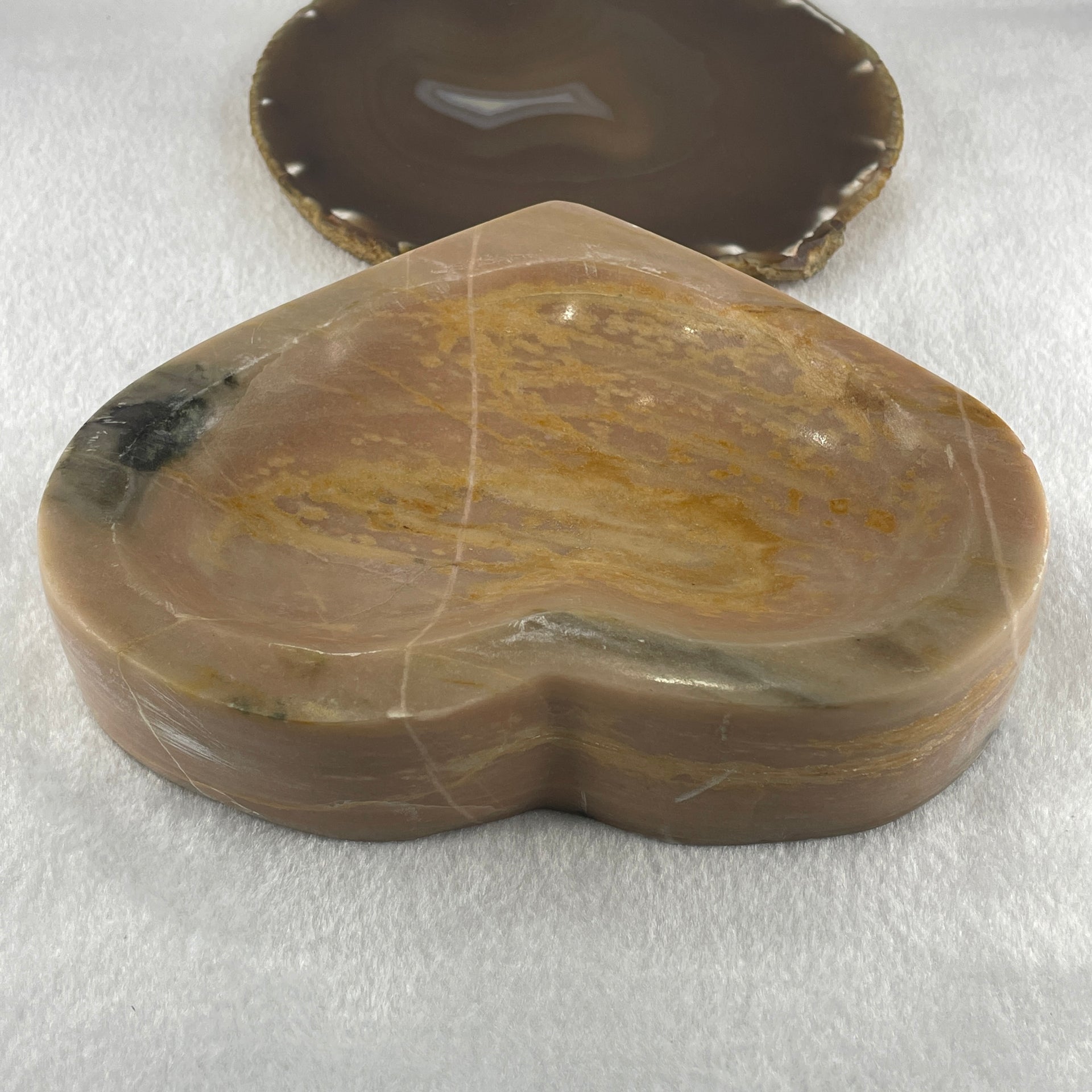 Natural Polychrome Jasper Heart Shape Plate 1,401.5g 170.0 by 140.0 by 38.8mm - Huangs Jadeite and Jewelry Pte Ltd